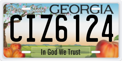 GA license plate CIZ6124