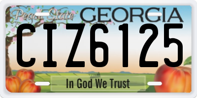GA license plate CIZ6125