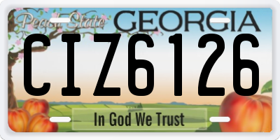GA license plate CIZ6126