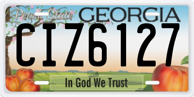 GA license plate CIZ6127