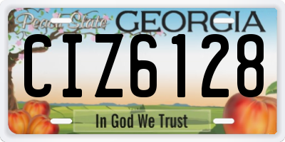 GA license plate CIZ6128