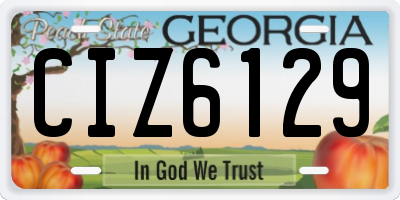 GA license plate CIZ6129