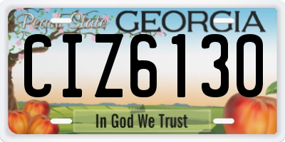 GA license plate CIZ6130