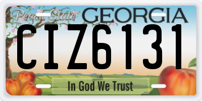 GA license plate CIZ6131