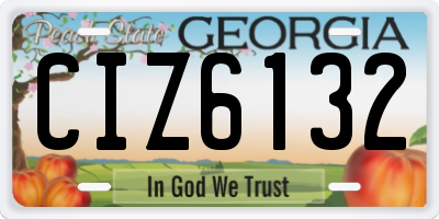 GA license plate CIZ6132