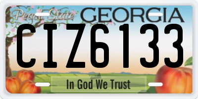 GA license plate CIZ6133