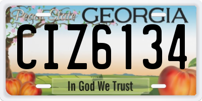 GA license plate CIZ6134