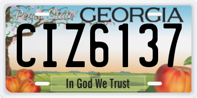 GA license plate CIZ6137