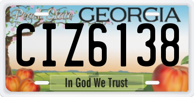 GA license plate CIZ6138