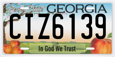 GA license plate CIZ6139