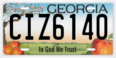 GA license plate CIZ6140