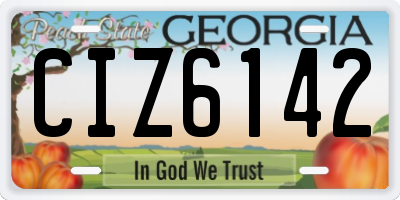 GA license plate CIZ6142