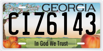 GA license plate CIZ6143