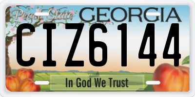 GA license plate CIZ6144