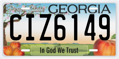 GA license plate CIZ6149