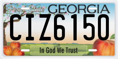 GA license plate CIZ6150