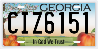 GA license plate CIZ6151