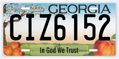 GA license plate CIZ6152