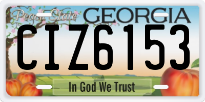 GA license plate CIZ6153