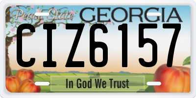GA license plate CIZ6157