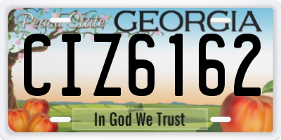 GA license plate CIZ6162