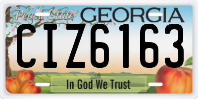 GA license plate CIZ6163