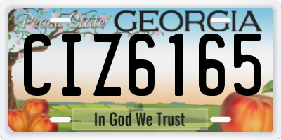 GA license plate CIZ6165