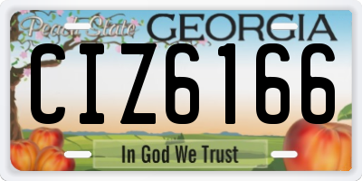 GA license plate CIZ6166