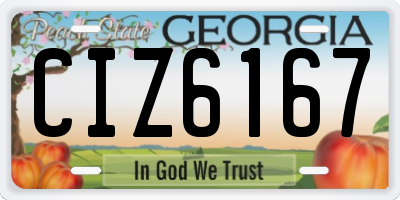 GA license plate CIZ6167