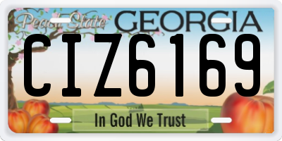 GA license plate CIZ6169