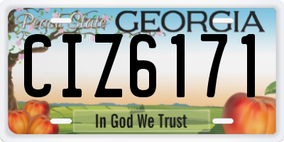 GA license plate CIZ6171