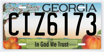 GA license plate CIZ6173