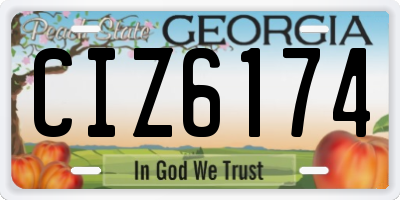 GA license plate CIZ6174