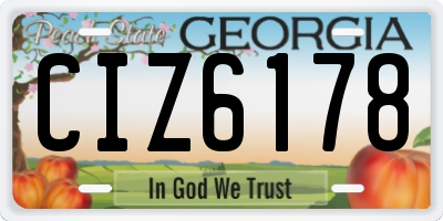 GA license plate CIZ6178