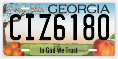 GA license plate CIZ6180