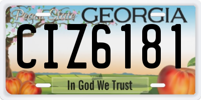 GA license plate CIZ6181