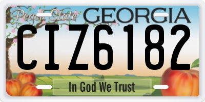 GA license plate CIZ6182