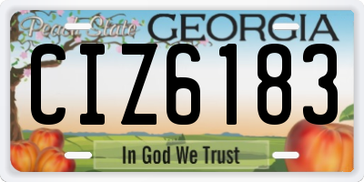 GA license plate CIZ6183