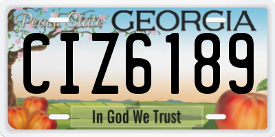 GA license plate CIZ6189