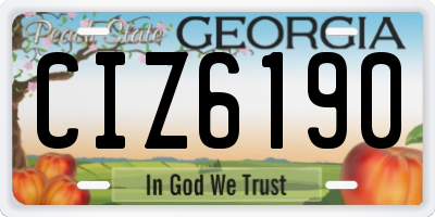 GA license plate CIZ6190
