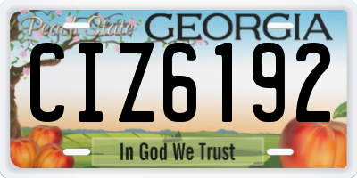 GA license plate CIZ6192