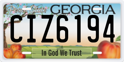 GA license plate CIZ6194