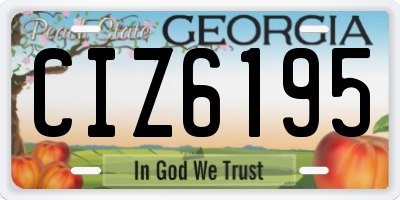 GA license plate CIZ6195