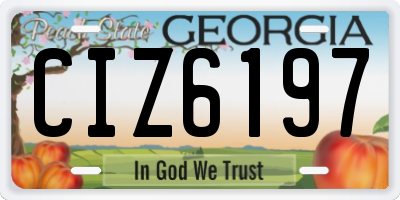 GA license plate CIZ6197