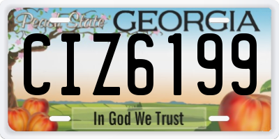 GA license plate CIZ6199