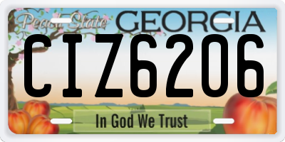 GA license plate CIZ6206