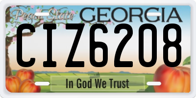 GA license plate CIZ6208