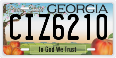 GA license plate CIZ6210