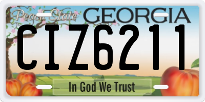 GA license plate CIZ6211