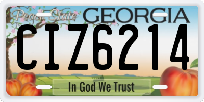 GA license plate CIZ6214